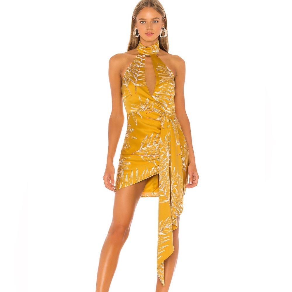 REVOLVE Camila Coelho Antonia mini dress in Gold tropical
